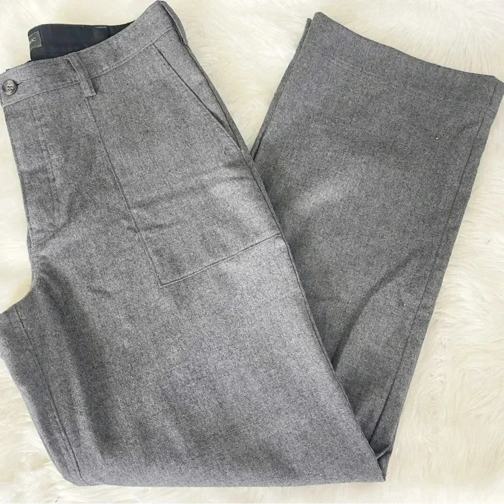 Banana Republic Wool Mens Trouser Pants Gray Chinos Size 34 x 34